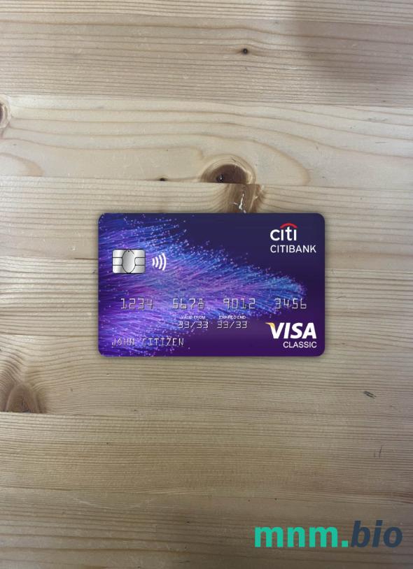 Hong Kong Citibank visa classic card wygląd fotograficzny skan PSD + zdjęcie